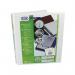 The image shows a pack of Elba Panorama presentation binders, each with a 25mm 2 D-ring mechanism, designed to hold A4 sheets. The binders are white in color and there are 6 packs in the picture. The binders have a sleek and professional appearance, perfect for organizing important documents.