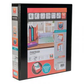 Elba Panorama 40mm 4 D-Ring Binder A4 Black Pack of 6 400008417 BX06536
