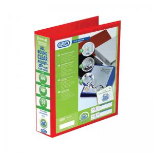 Elba Panorama 50mm 4 D-Ring Presentation Binder A4 Red Pack of 4