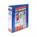 The Elba Presentation Binders Elba Panorama features a 65mm presentation lever arch file in A4 size. It comes in a pack of 5 and is colored in a vibrant shade of blue. The binder has a glossy finish and is perfect for organizing important documents or presentations with its sturdy construction and spacious capacity.
