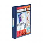 A blue A4 presentation binder from Elba, with a 25mm spine and 2 O-rings. On the cover, the brand name Elba Vision is prominently displayed. The binders sleek design is modern and professional, making it a perfect choice for presentations and organization tasks.