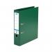 This picture shows a set of Elba lever arch files in a bright green plastic material. The files have a 70mm spine and are designed to fit A4-sized paper. They are neatly stacked in a box, ready to keep your documents organized. The labels on the side indicate the brand name and file type.
