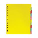This photo features Elba Extra Wide Dividers, specifically the 10-Part Card Divider A4 Extra Wide version. The dividers are assorted in color and come in a pack of 400007242 BX40809.