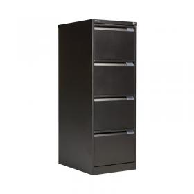 Bisley 4 Drawer Filing Cabinet Lockable 470x622x1321mm Black BS4E BLACK BY00564