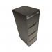 Bisley 4 Drawer Filing Cabinet Lockable 470x622x1321mm Black BS4E BLACK BY00564