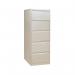 The image shows Bisley steel filing cabinets in a goose grey color. The cabinets have 5 drawers and measure 470x622x1511mm. They have a sleek and modern design, perfect for any office or workspace. The cabinets are sturdy and durable, providing ample storage space for all your filing needs.