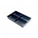 This image showcases four plastic compartments in a rectangular shape, nestled inside a larger drawer organizer. The compartments are divided evenly and neatly, providing ample storage space for various items. The overall size of the organizer is 360x260x58mm, making it compact yet efficient.