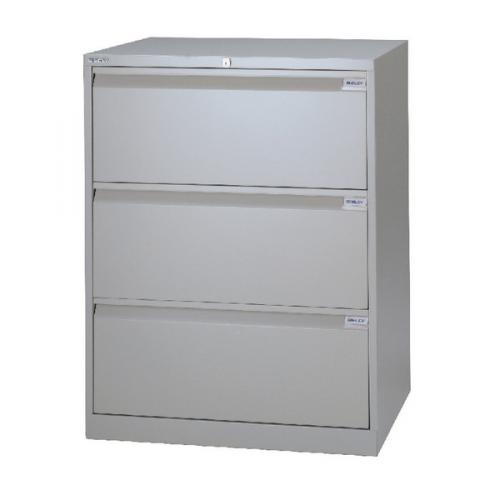 Bisley Side Filing Cabinet 3 Drawer Goose Grey By01238 By01238