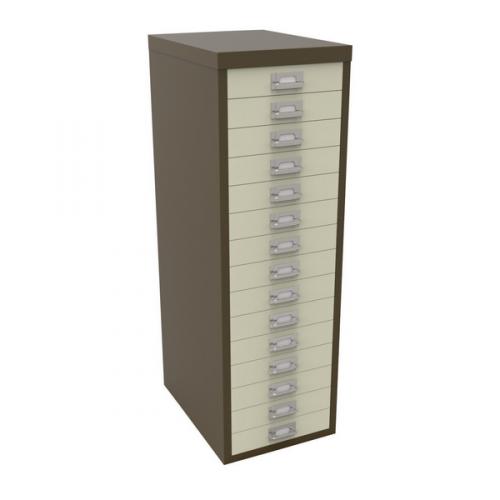 Bisley 15 Drawer A4 Cabinet Coffee Cream H3915nl 005006 By08179