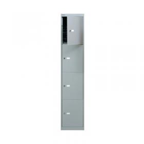 Bisley 4 Door Locker 305x305x1802mm Goose Grey CLK124 GOOSE BY09213