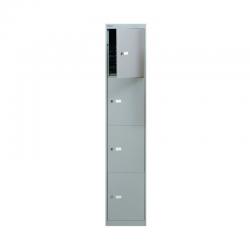 Bisley 4 Door Locker 305x305x1802mm Goose Grey CLK124 GOOSE BY09213