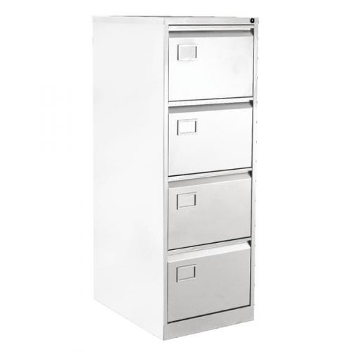 Bisley 4 Drawer Filing Cabinet Chalk White By11583 By11583