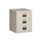 Bisley 3 Drawer Home Filing Cabinet A4 413x400x525mm Grey BY13461 BY13461