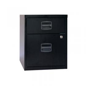 Bisley 2 Drawer Home Filing Cabinet A4 413x400x525mm Black BY31012 BY31012