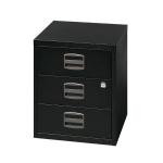 Bisley 3 Drawer Home Filing Cabinet A4 413x400x525mm Black BY33938 BY33938