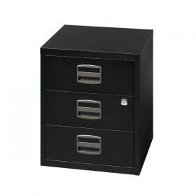 Bisley 3 Drawer Home Filing Cabinet A4 413x400x525mm Black BY33938 BY33938