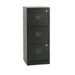 Bisley 3 Drawer Home Filing Cabinet A4 413x400x1015mm Black BY48279 BY48279