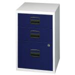 Bisley 3 Drawer Home Filing Cabinet 413x400x672mm Grey/Blue PFA3-8748 BY59072