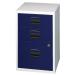 Bisley 3 Drawer Home Filing Cabinet 413x400x672mm Grey/Blue PFA3-8748