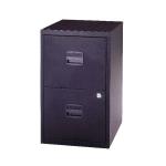 Bisley 2 Drawer Home Filing Cabinet A4 413x400x672mm Black PFA2-03 BY59448