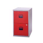 Bisley 2 Drawer Home Filing Cabinet A4 413x400x672mm Grey/Red PFA2-8794 BY59449