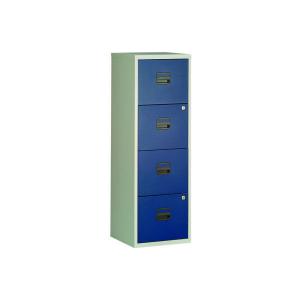 Image of Bisley 4 Drawer Home Filing Cabinet A4 413x400x1282mm GreyBlue BY78729