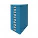 Bisley 10 Multidrawer Cabinet 279x380x590mm Azure Blue BY78740 BY78740