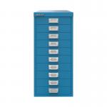 Bisley 10 Multidrawer Cabinet 279x380x590mm Azure Blue BY78740 BY78740