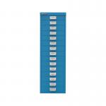 Bisley 15 Multidrawer Cabinet 279x380x860mm Azure Blue BY78741 BY78741