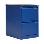 Bisley 2 Drawer Filing Cabinet Lockable 470x622x711mm Blue BS2E/BLUE BY90696