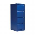 Bisley 4 Drawer Filing Cabinet Lockable 470x622x1321mm Blue BS4E/BLUE BY90707