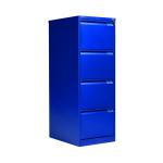 Bisley 4 Drawer Filing Cabinet Lockable 470x622x1321mm Blue BS4E/BLUE BY90707