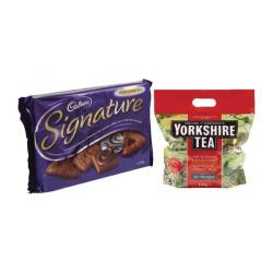 Cheap Stationery Supply of Yorkshire Soft Water Tea Bag 2 Packs of 480 With Free Cadbury Biscuits A03059 Office Statationery