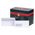 Plus Fabric Envelopes PEFC Wallet Self Seal Window 120gsm DL 220x110mm White Ref C22570 [Pack 500] C22570