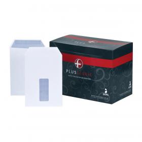 Plus Fabric Envelopes PEFC Pocket Self Seal Window 120gsm C5 229x162mm White Ref C26870 Pack of 500 C26870
