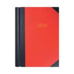 Collins A4 Desk Diary 2 Pages Per Day Black/Red 2024 42 CD4224