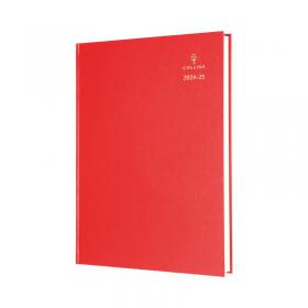 Collins Academic Diary Day Per Page A4 Red 24-25 44MRED24 CD44MR24