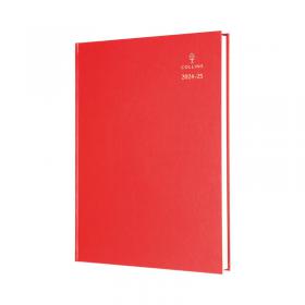 Collins Academic Diary Day Per Page A4 Red 2025-2026 44MRED25 CD44MR25