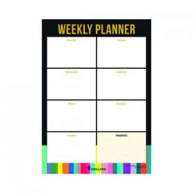 Collins Edge Rainbow Weekly Planner Desk Pad 60 Sheets A4 ED14U3.99 CD77614
