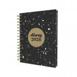 Collins Day To Page Diary Scandi Terrazzo Design Black A5 2026 E-PW51.BLTZ-26 CDPW51BLTZ26