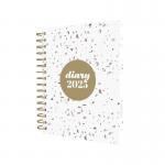 Collins Day To Page Diary Scandi Terrazzo Design A5 White E-PW51.WHTZ-25 CDPW51WHTZ25