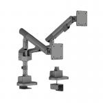 Slim Pole-Mounted Mechanical Spring Monitor Arm - Dual - Black CE10183