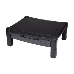 Photos - Office Desk Contour Ergonomics Adjustable Monitor Stand with Drawer Black CE77685 