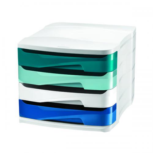 Cheap Stationery Supply of Riviera by CEP 4 Drawer Desktop Unit Multicoloured 1003940511 CEP01498 Office Statationery