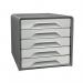 Smoove by CEP Recycled 5 Drawer Desktop Module Grey 1071116361 CEP01537