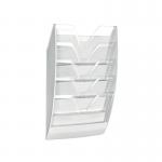 CEP Wall File 5 Compartment White/Crystal 154WHITE CEP54020