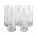 This picture features a set of six clear tall tumblers made of unbranded cutlery and crockery. Each tumbler has a capacity of 36.5cl and is perfect for serving drinks.