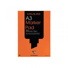 Clairefontaine Goldline A3 30 Sheet 70gsm Acid-Free Bleedproof Paper White Marker Pad GPB1A3 CHGPB1A3