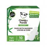 Cheeky Panda Pads with Bamboo Lining + Core Night 10 Pads x6 CHK63154