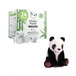 Cheeky Panda 3-Ply Toilet Tissue 200 sheets (Pack of 24) + FOC Panda CHK810001